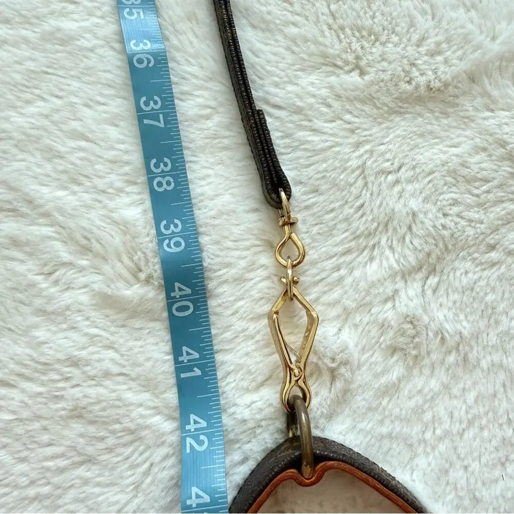 Louis Vuitton Dog Lead Monogram Brown Leather Pet Accessary Authentic